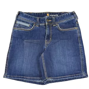 Carhartt Größe 4 Original Passform Denim Jeans Shorts dunkelwaschblau Damen - Bild 1 von 5