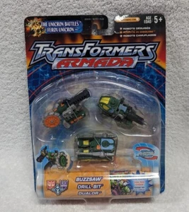 Transformers Armada Road Wrecker Mini-con Team Buzzsaw Dualor DrillBit MOC 2002 - Foto 1 di 5