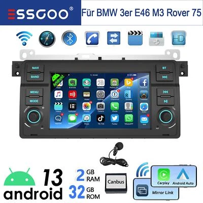 Für BMW 3er E46 316i 320i M3 Android 14 Carplay Autoradio GPS NAV RDS WiFi 2+32G - Bild 1 von 4