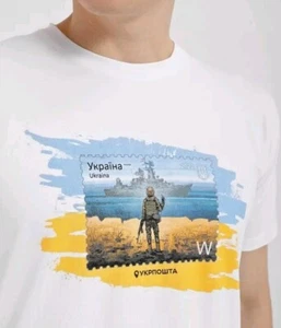 T-Shirt Ukraine KRIEG Ukrposhta "RUSSISCHES KRIEGSSCHIFF,Go…!" STAYWUKRAINE weiß NEU,XXL - Bild 1 von 4