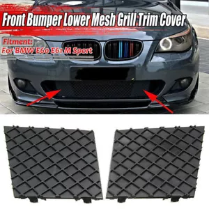 Pair For BMW E60/E61 M Sport Front Bumper Cover Lower Mesh Grill Grille Trim UK - Picture 1 of 10