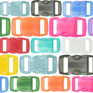 3/8 Inch Plastic Contoured Buckle in Clear Colors - Bulk Lot Options 100 - 1000 - Picture 1 of 15