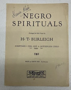 Vintage Sheet Music Negro Spirituals Sometimes I Feel Like A Motherless Child - Picture 1 of 9