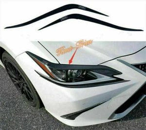 For Lexus ES350 ES300H 2019-2025 Black Front Headlight Lamp Eyebrow Trims Steel - Picture 1 of 6