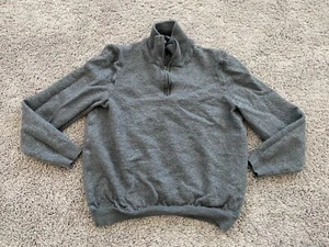Hugo Boss Sweater Boys Kids Extra Large 1/4 Zip Pullover Gray Extra Fine Merino - Picture 1 of 10