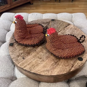 Vintage Handarbeit gesteppt Huhn Topf Halter/Untersetzer #cottagecore - Bild 1 von 6