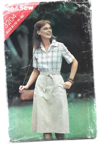 Butterick See & Sew Pattern #3204 Size 12-16 Misses Shirt & Skirt Cut - Picture 1 of 1