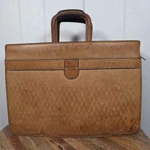Hartmann Vintage hellbraune Leder Aktentasche Aufsatz Laptoptasche Portfolio - Bild 1 von 12