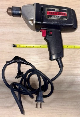 Broca de cabo vintage Sears Craftsman 315.10491 velocidade variável reversível 3/8 polegadas (G) - Imagem 1 de 4