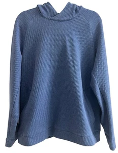 Sudadera con Capucha Lululemon Para Hombre Grande At Ease Texturizada Doble Tejido Sarga Azul Jaspeado - Imagen 1 de 9