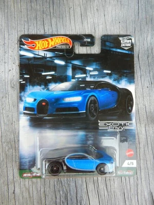 Bugatti Chiron 2016 Hot Wheels Car Culture Exotic Envy azul 4/5 pilotos reales Foto 1 de 2