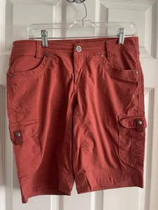 Kuhl Women’s Rust Red Cargo Hiking Outdoor Walking Shorts Size 8 - Picture 1 of 8