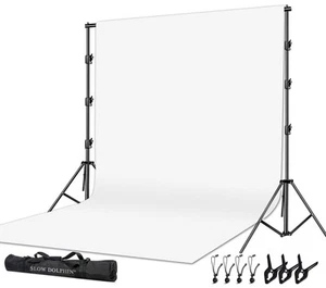 Photo Video Studio 10 x12ft 100% Cotton White Muslin Backdrop with 10 x 10ft ... - Picture 1 of 7