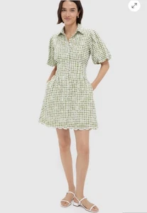 Biesen bestickt Blumen grün Gingham Mini Delaney Kleid Large Neu mit Etikett adrett - Bild 1 von 19