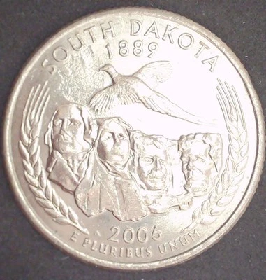2006 Strike Through Grease State Quarter South Dakota US Coin 25c - Image 1 of 4