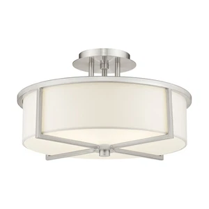 Wesley - 3 Light Semi-Flush Mount in Modern Style - 16 Inches wide by 9.25 - Picture 1 of 10