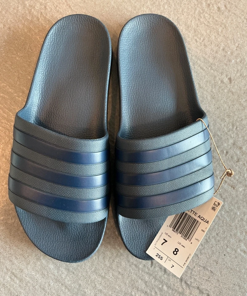 Adidas Adilette Slides Mens Sz 7 Blue
