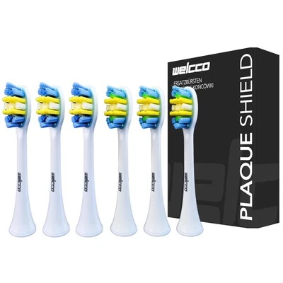 WELCCO Ersatzbürstenköpfe kompatibel mit Nevadent NSZB 3.7 D5 - Aufsteck-Ersatzbürsten