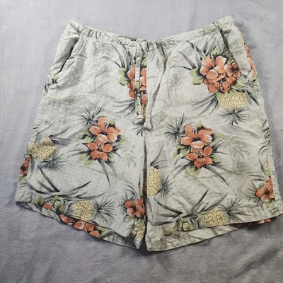Shorts Tommy Bahama 100% seda estampa abacaxi tropical havaiano resort viagem 12 - Imagem 1 de 4