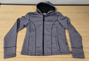 Harley-Davidson Jacket Womens Large Gray Hooded Full Zip Softshell Motorcycle - Picture 1 of 7