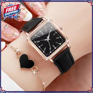 Reloj de mujer simple informal accesorios de vestir pulsera moda correa de cuero - Imagen 1 de 8