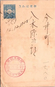 JAPAN 1920'S VINTAGE POSTAL STATIONERY POSTCARD ADDR & SPECIAL POSTMARK - Picture 1 of 2