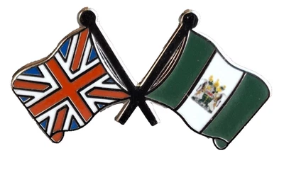 Rhodesia Flag & United Kingdom Flag Friendship Courtesy Pin Badge - Image 1 of 4