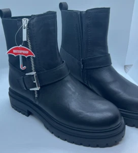 Blondo Women's Black Leather Inside Zip Waterproof Ankle Boots Size 8 - Picture 1 of 8