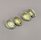 Vintage Plainville Stock Co. mens cufflinks P S Co oval gold and silver tone 1"