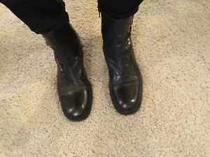 Calvin Klein Cuero Negro Botines Botón Decoraciones Cremalleras Lado 40 1/2 - Imagen 1 de 12
