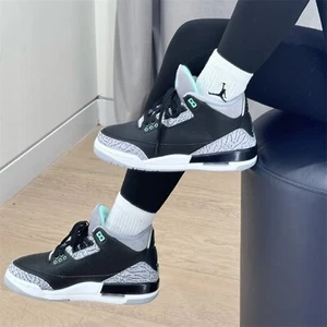 Air Jordan 3 Retro (GS) DM0967-031 Black/Green Glow/Gray Shoes Sneakers - Picture 1 of 6