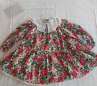  New York Bonnie Jean Dress Floral Rose  Long Sleeve Size 6  Vintage Made In USA