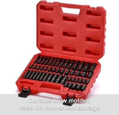 50Pcs 1/4" Drive Master Impact Socket Set 6-Point, Sae/Metric Standard/Deep,Cr-V - Image 1 of 4
