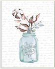 Stupell Industries Handmade Soap Jar Cotton Flower 10X15, Wood Plaque