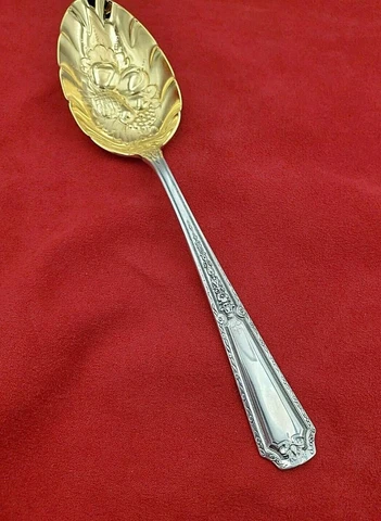 Louis XIV Towle Sterling Berry Spoon with Fruit Design in Bowl #11060 Cover