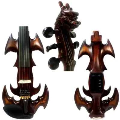 5 string Electric Violin Carved Dragon Neck 4/4 Violin solid wood Good Sound - Image 1 of 4