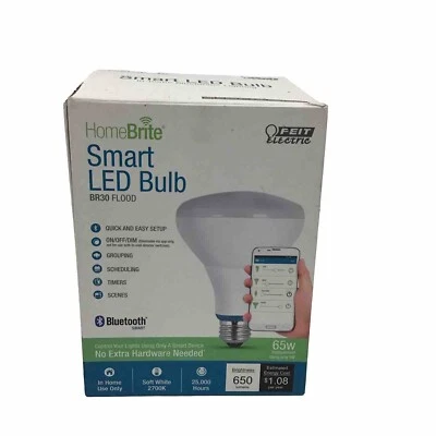 Feit Electric Home Brite Smart Led Buld 65W, BR30 Flood Bluetooth Smart - Image 1 of 4