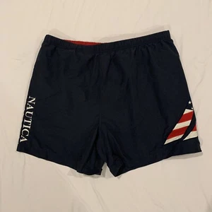 Nautica Men's Size XL Swim Trunks Board Shorts American Flag Sailboat Lined Blue - Picture 1 of 8