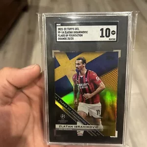 2021-22 Topps UCL Zlatan Ibrahimovic POP 1 orange /25 Flags of Foundation - Picture 1 of 2