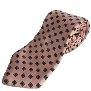 Wembley Silks Vintage Neck Tie Mens Classic Pink Geometric Print 100% Silk - Picture 1 of 4