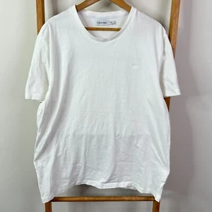 Calvin Klein Shirt Mens Extra Large White Blank Short Sleeve Crew Neck - Picture 1 of 9