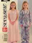 See & Sew 4005 Girls Pajamas Nightgown Sewing Pattern Sz 2 3 4 5