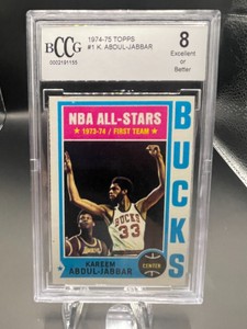 1974-75 Topps Kareem Abdul-Jabbar #1 Certified BCCG 8