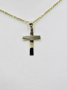 Solid 14k Yellow Gold Polished Cross Pendant W Box (From Italy) 772-5124 - Picture 1 of 6