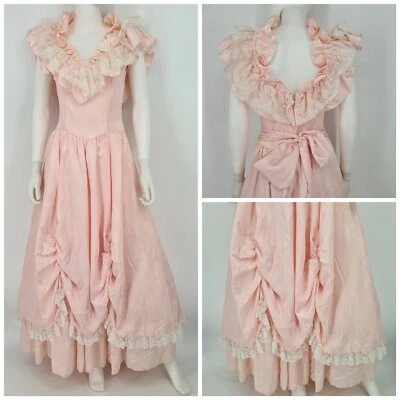 GUNNE SAX Jessica McClintock Maxi Dress Romantic Victorian Wedding Prairie Sz 7 - Image 1 of 4