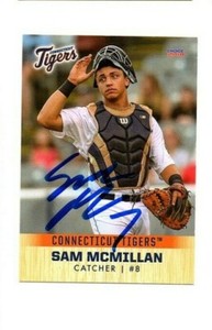 Sam McMillan 2018 Connecticut Tigers auto signed team rookie card Live Oak FL b