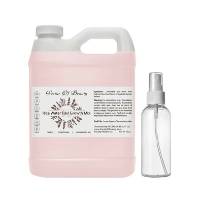 Rice water hair growth mixture 100% natural scalp locs brittle treatment 32 oz - Image 1 of 4