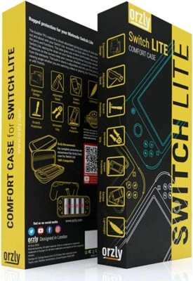 Nintendo Switch Lite Comfort Grip Case with Stand by Orzly  - Pink or Black - Image 1 of 4