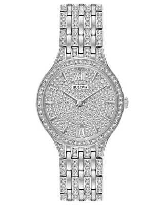 NEW Bulova Women's Phantom Crystal Gemmed Silver Stainless Steel Watch 96L243 - Image 1 of 4