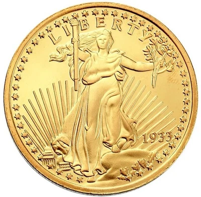 American Coinnn Treasures 1933 P $20 Gold Double Eagle $20 American Mint State Foto 1 de 3